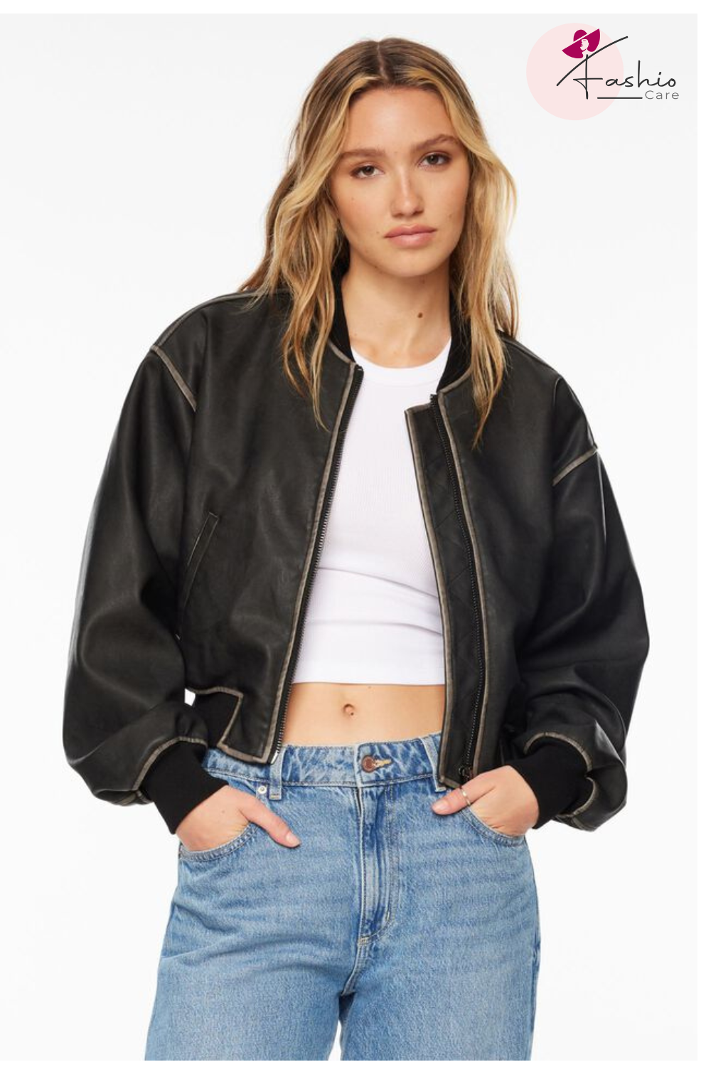 Cropped Leather Jacket 